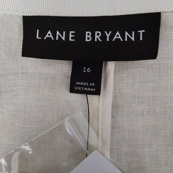 Bryant New Linen Blend Notched Collar Long Sleeve Off White Blazer - Picture 3 of 13